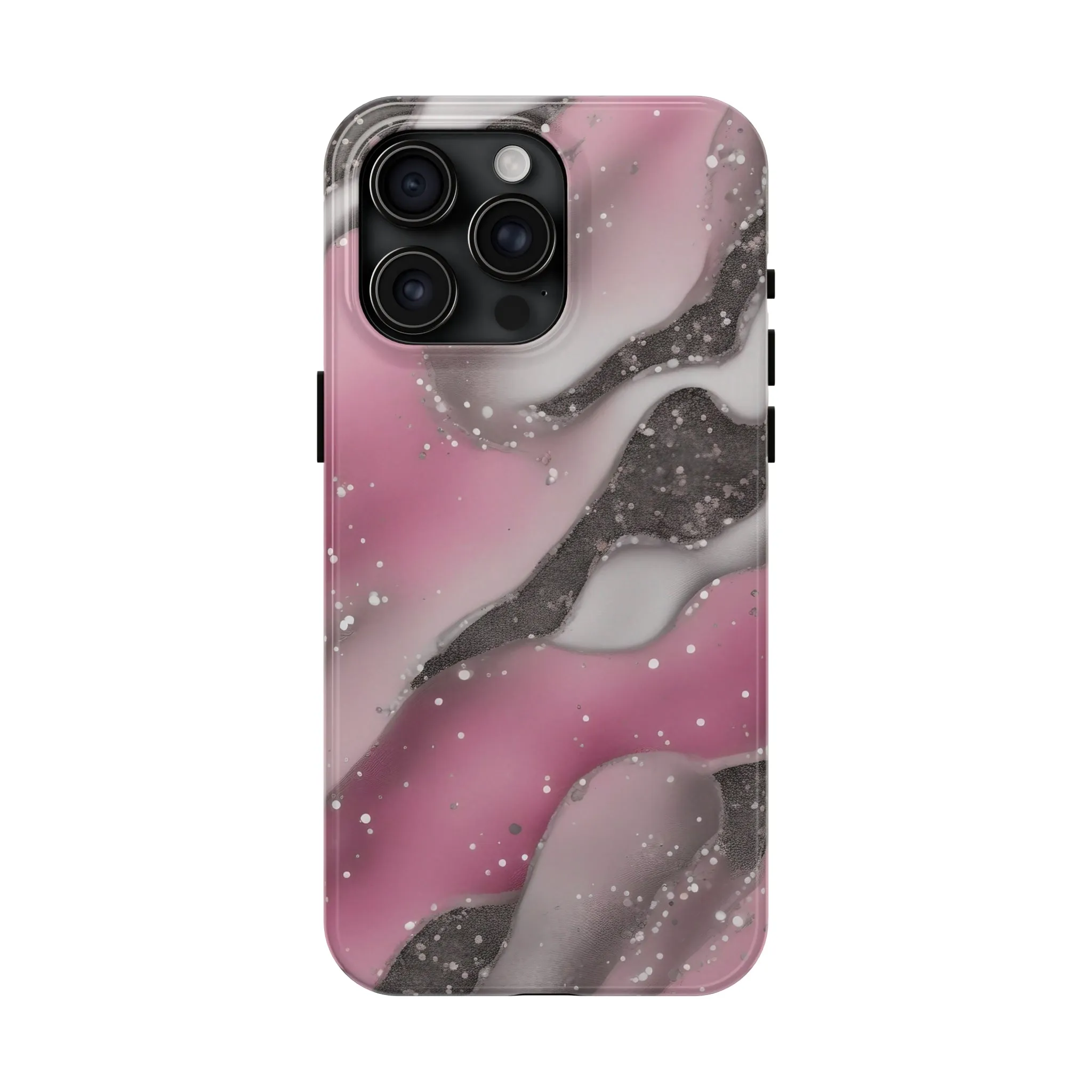 Waves of Pink and Black Pattern print design Tough Phone Case compatible with a large variety of phone models, Phone Case