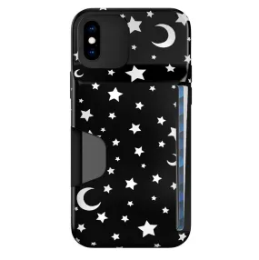 White Stars & Moon Iphone Wallet Case