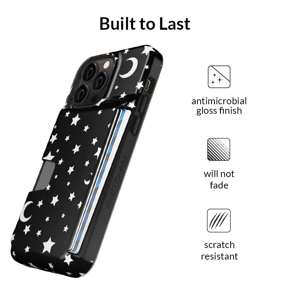 White Stars & Moon Iphone Wallet Case