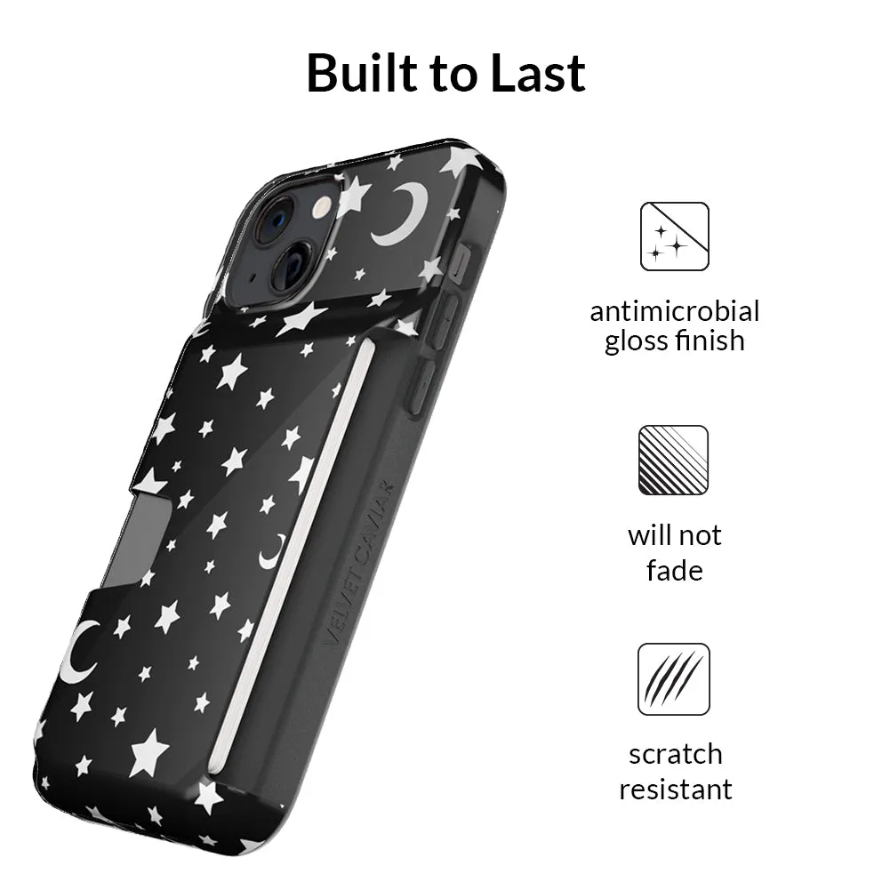 White Stars & Moon Iphone Wallet Case