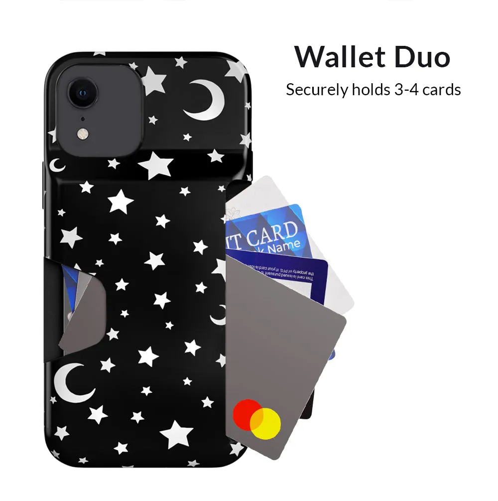 White Stars & Moon Iphone Wallet Case