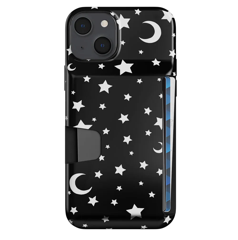 White Stars & Moon Iphone Wallet Case