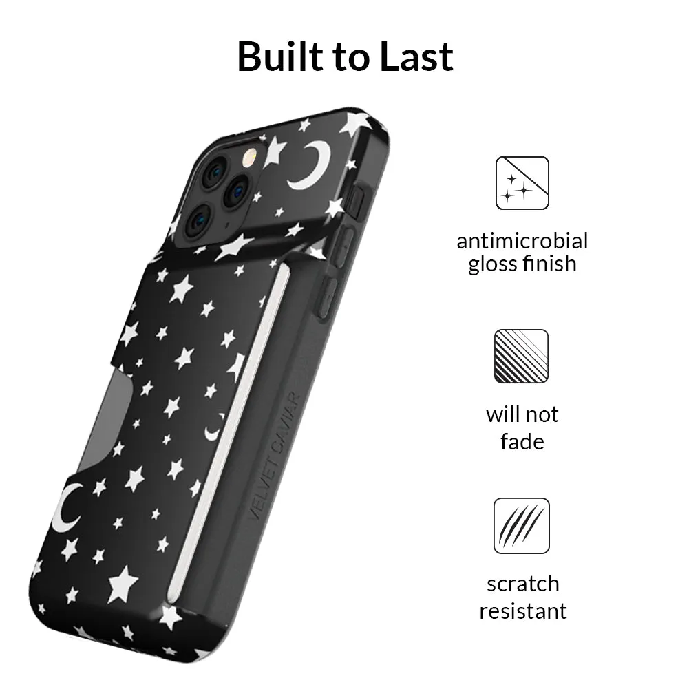 White Stars & Moon Iphone Wallet Case