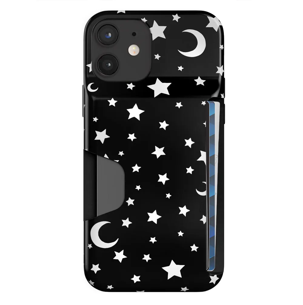 White Stars & Moon Iphone Wallet Case