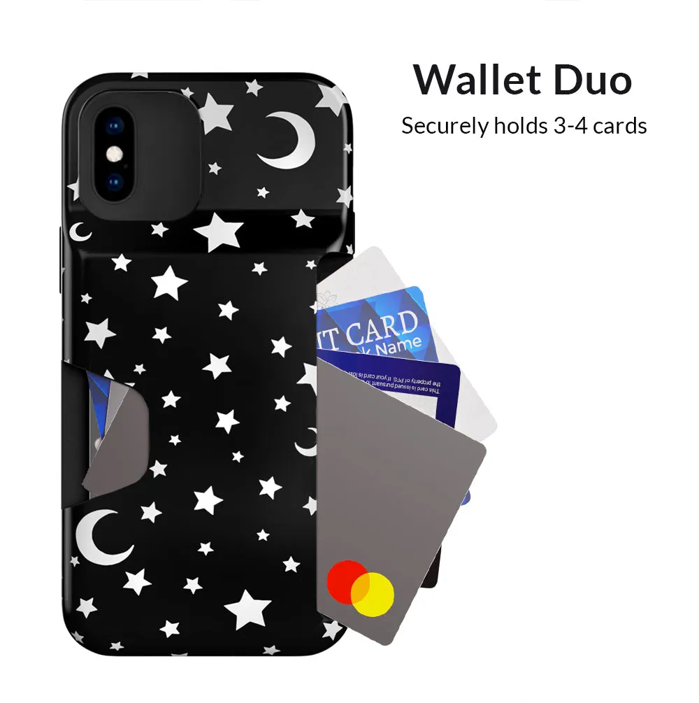 White Stars & Moon Iphone Wallet Case