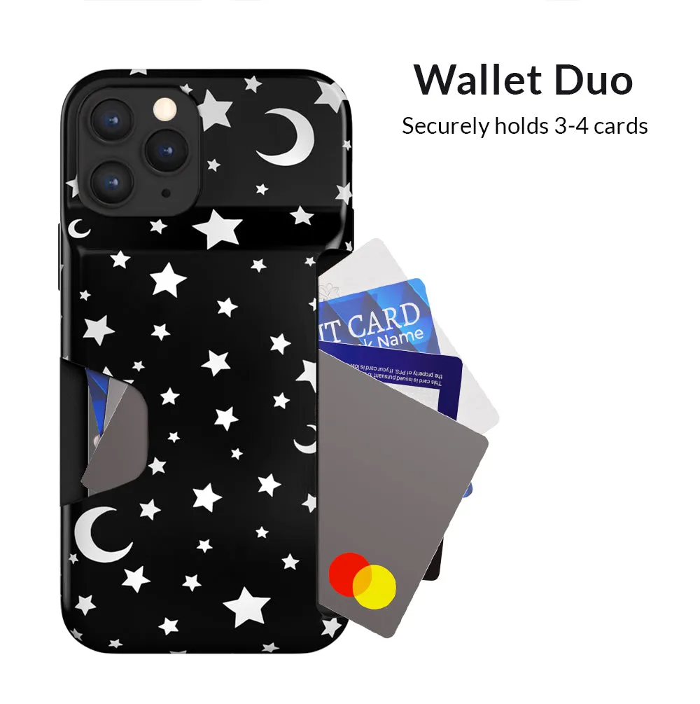 White Stars & Moon Iphone Wallet Case