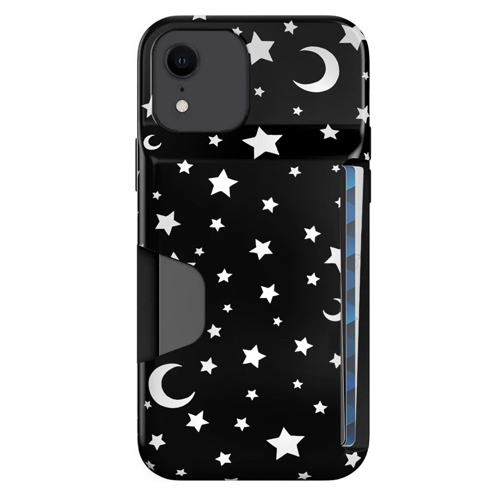 White Stars & Moon Iphone Wallet Case