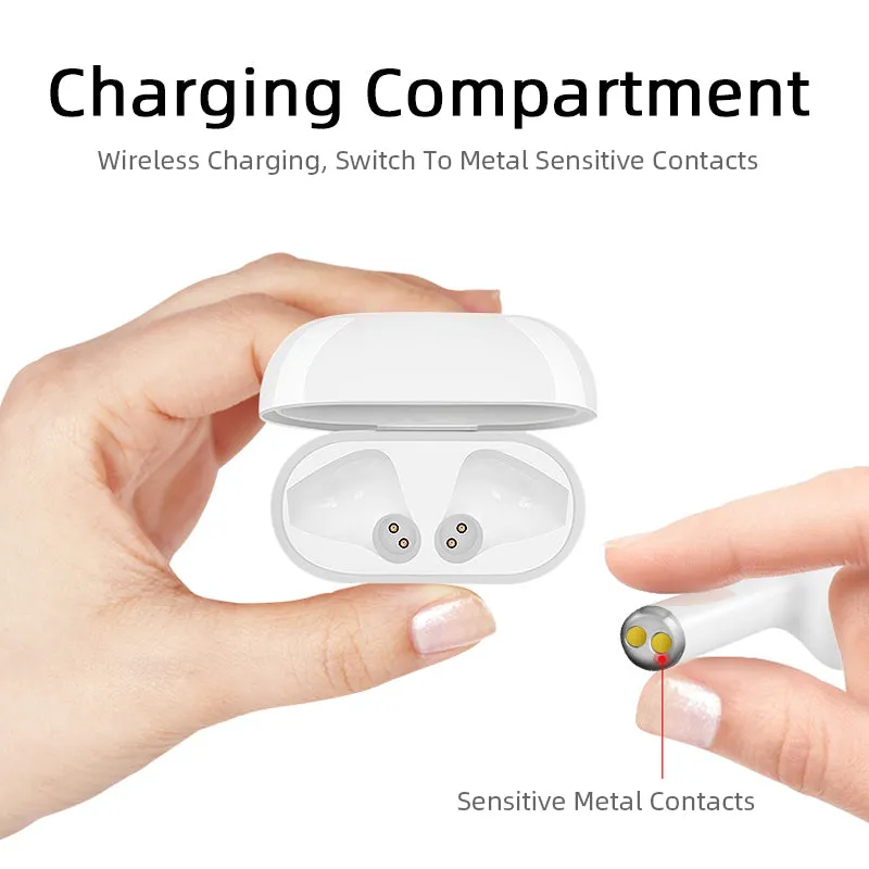 Wireless Bluetooth Earbuds with Battery Display and Wireless Charging Case