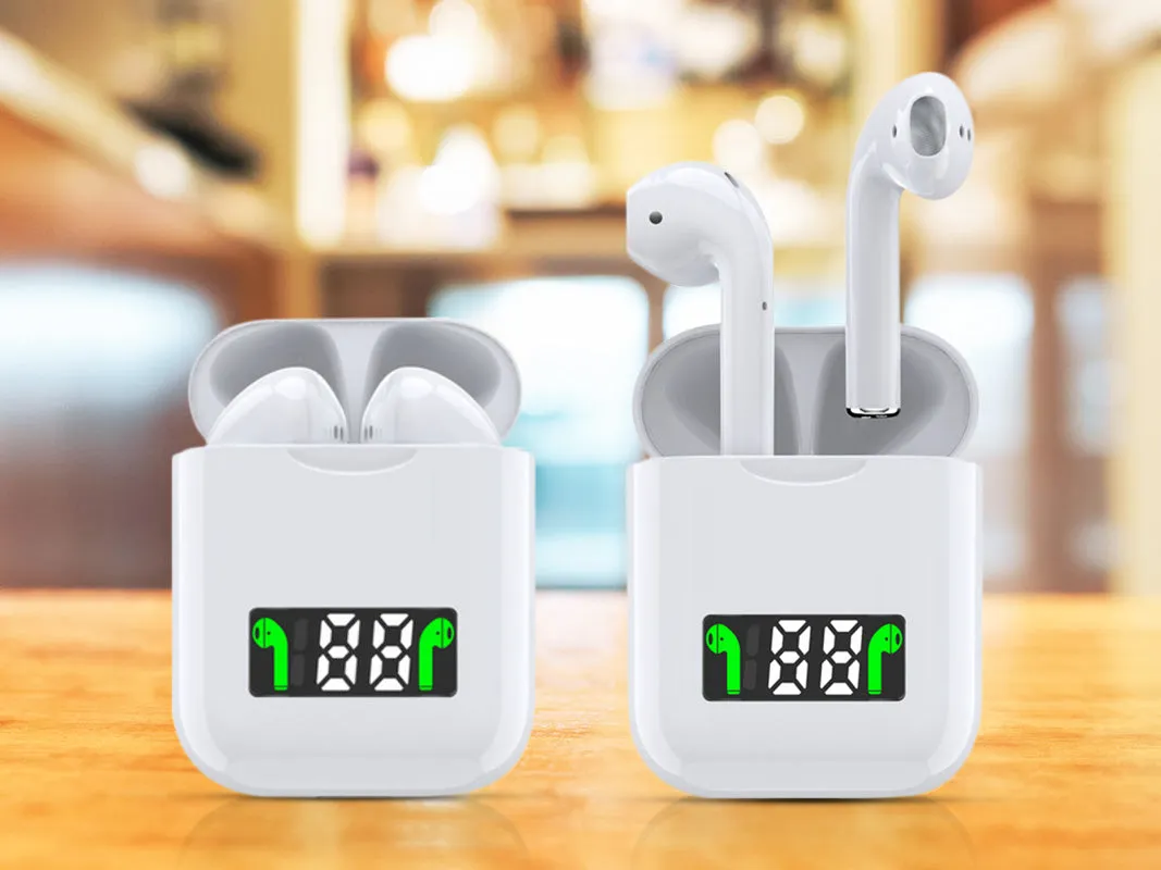 Wireless Bluetooth Earbuds with Battery Display and Wireless Charging Case