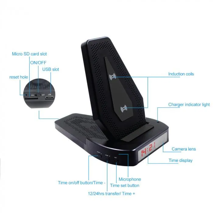 Wireless Phone Charger with Wifi DVR