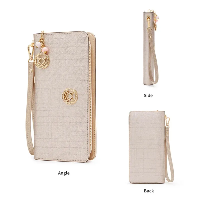 Women's Split Leather Wallet with Multifunction Card Holder