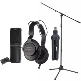 Zoom ZDM-1 Podcast Mic Pack Accessory Bundle with Microphone Boom Stand SPRM1